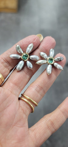 Flower Pearl Studs