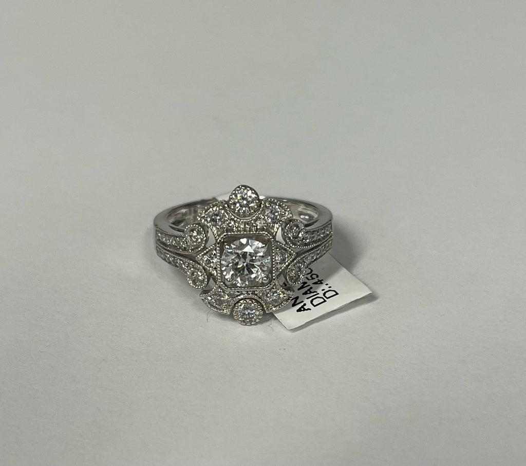 Antiqued Diamond Ring