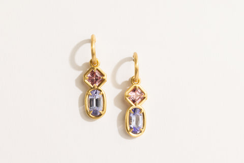 Lantana Drop Earrings: Pink Purple