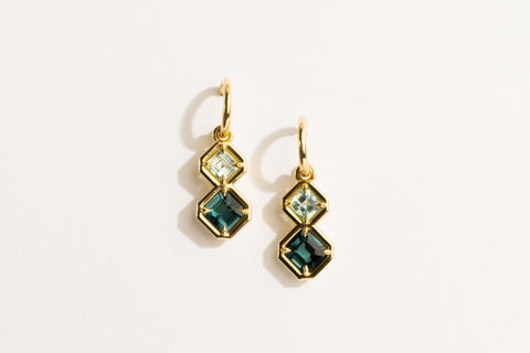 Lantana Drop Earrings: Blue Green