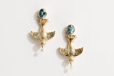 Martin Bird Earrings: Zircon