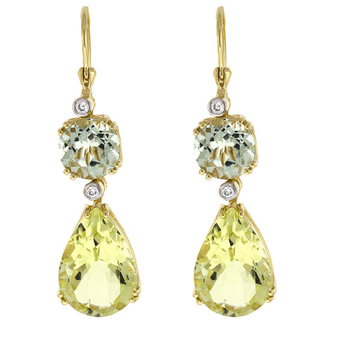 Green Amethyst and Lemon Topaz