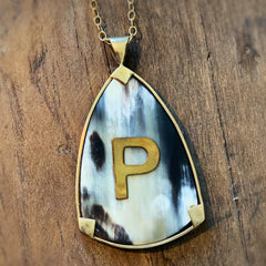 Fannie Custom Initial Pendant, Dark