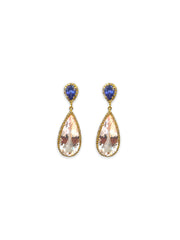 Morganite and Sapphire Earring