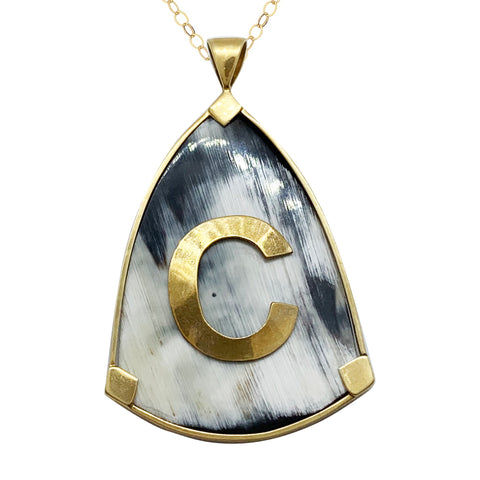 Fannie Custom Initial Pendant, Dark