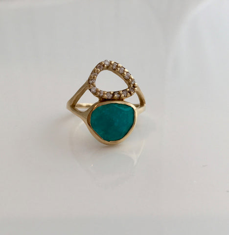 Amazonite and Diamond Ring