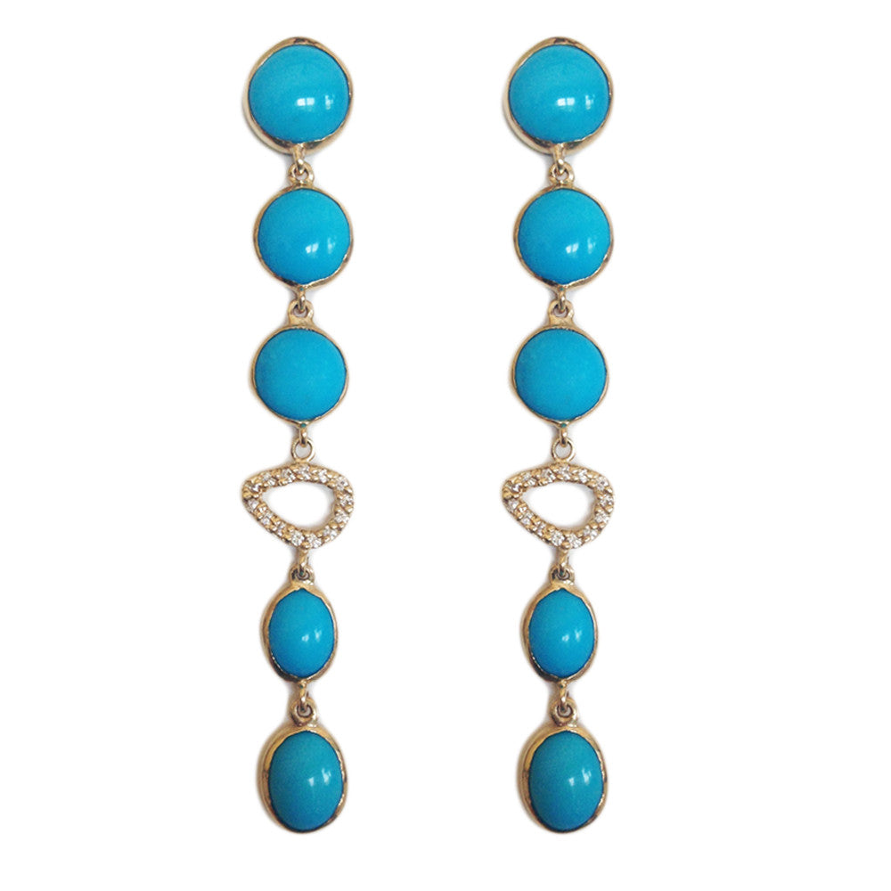 Mutli Drop Turquoise Earring