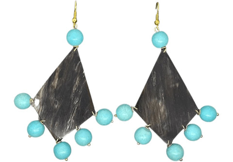 Turquoise Fan Earring Large